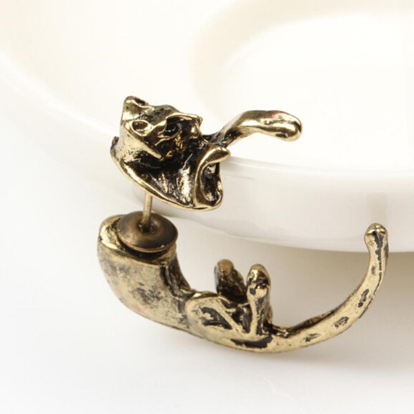 Leopard Puncture Stud Earrings