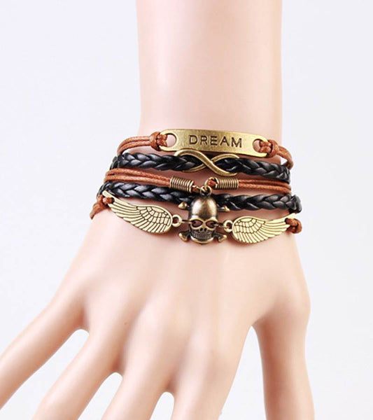 Multi Layer Leather Braided Wristband