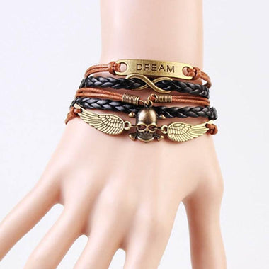 Multi Layer Leather Braided Wristband