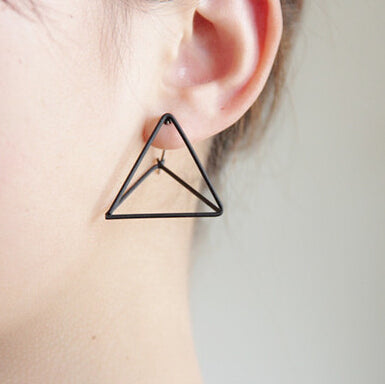 Black/White Triangle Studs Earrings